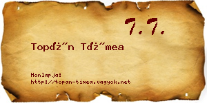 Topán Tímea névjegykártya